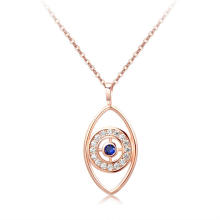 cobre latón material turkish blue eye necklace gold silver eye pendant necklace women